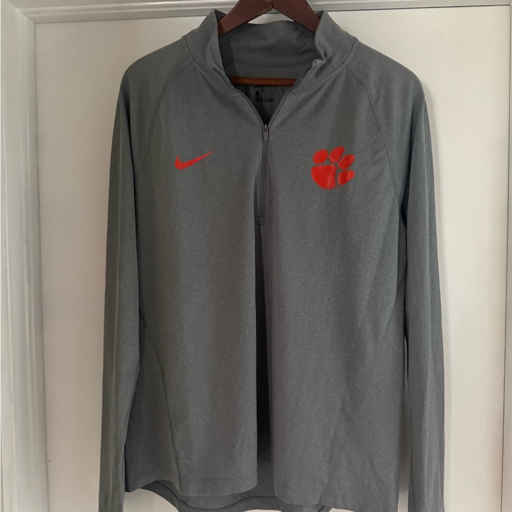 Nike Dri-FIT Gray Clemons Tigers Quarter-Zip Top